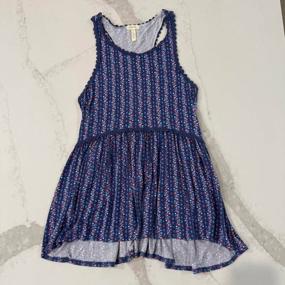 Matilda Jane Beyond The Horizon Floral Tunic Tank Top Womens Medium Blue Cottage - Picture 1 of 8
